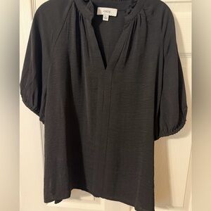 CeCe Black Blouse with Puff Sleeves